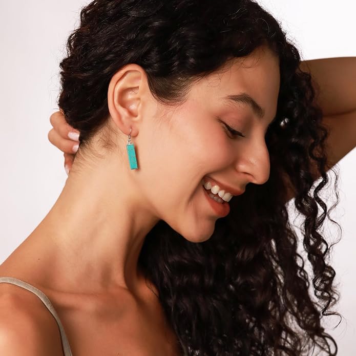 Silvershake Mondern Long Bar linear 925 Sterling Silver Dangle Hook Earrings