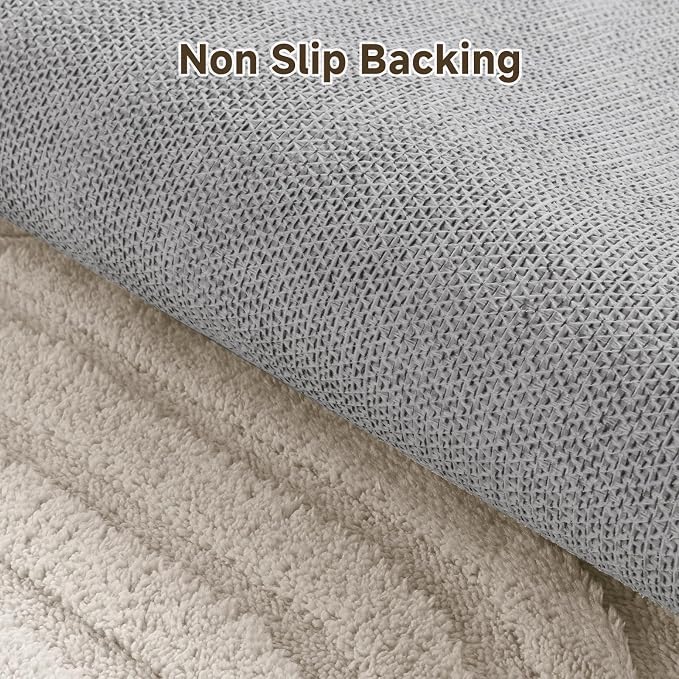Pauwer Area Rugs for Living Room 3x5, Non Slip Washable Modern Rug, Beige | Soft Fluffy, Boho Neutral, Indoor Floor Carpet, For Bedroom Entryway Dining Room Nursery Farmhouse