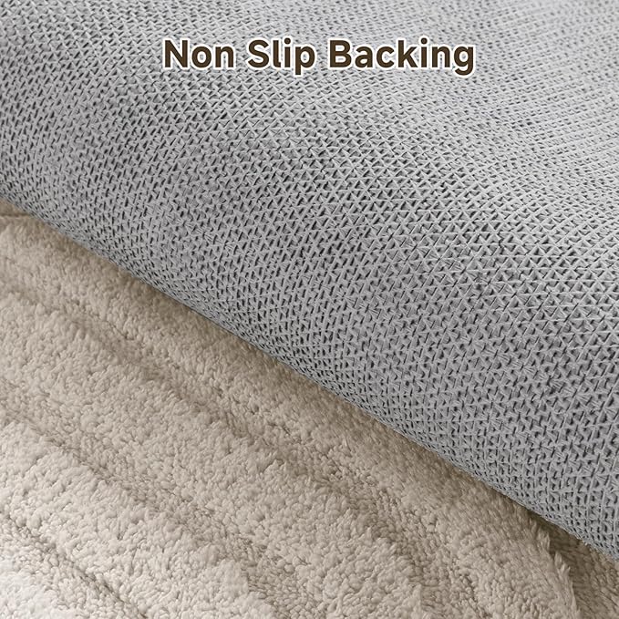 Pauwer Area Rugs for Living Room 3x6, Non Slip Washable Modern Rug, Beige | Soft Fluffy, Boho Neutral, Indoor Floor Carpet, For Bedroom Entryway Dining Room Nursery Farmhouse