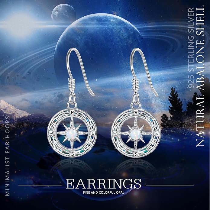 Celtic Knot Earrings 925 Sterling Silver Abalone Drop Dangle Celtic Earrings Gifts for Women