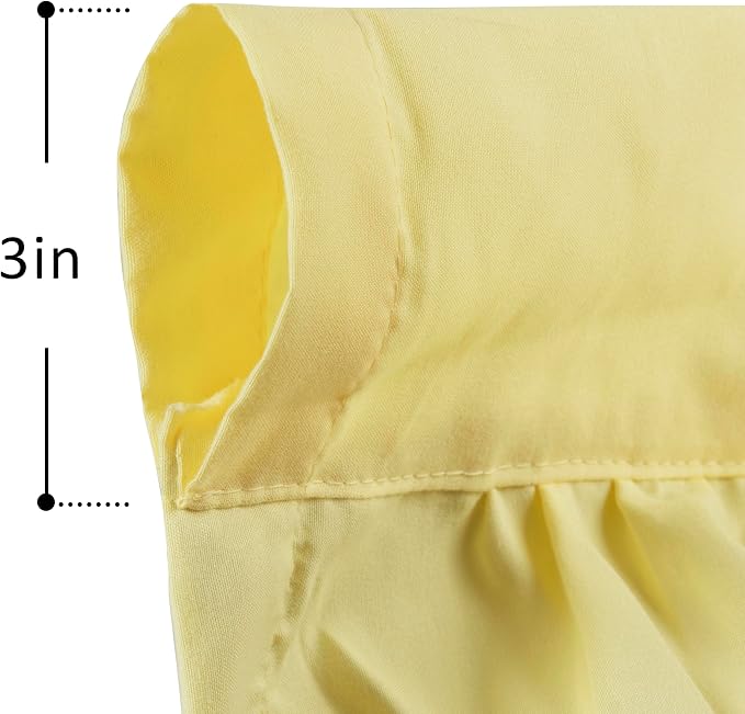 Homechoice Decor Blackout Window Curtains Bright Yellow, 54"W x 84"L(Pair) | Boho Ruched Thermal Insulated Window Treatments with 3 Rows of Butterfly Flowers, Rustic Rod Pocket Drapes (LQ-30)