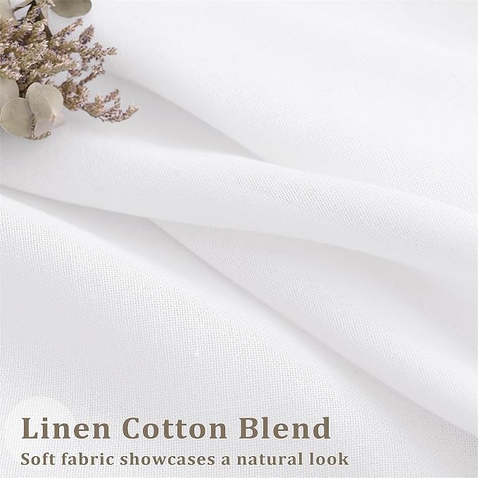 Extra Wide Extra Long Pleated Curtains 102 Inches Long 100 Inch Wide | White, Semi Sheer, Linen Curtains, for Living Room Patio Sliding Door Bedroom Window, Pleat Drape, Modern Farmhouse, 1 Panel