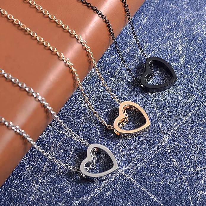 Tiny Gold Heart Choker Necklace Dainty Cute Initial Heart Pendant Layered Heart Necklaces for Women