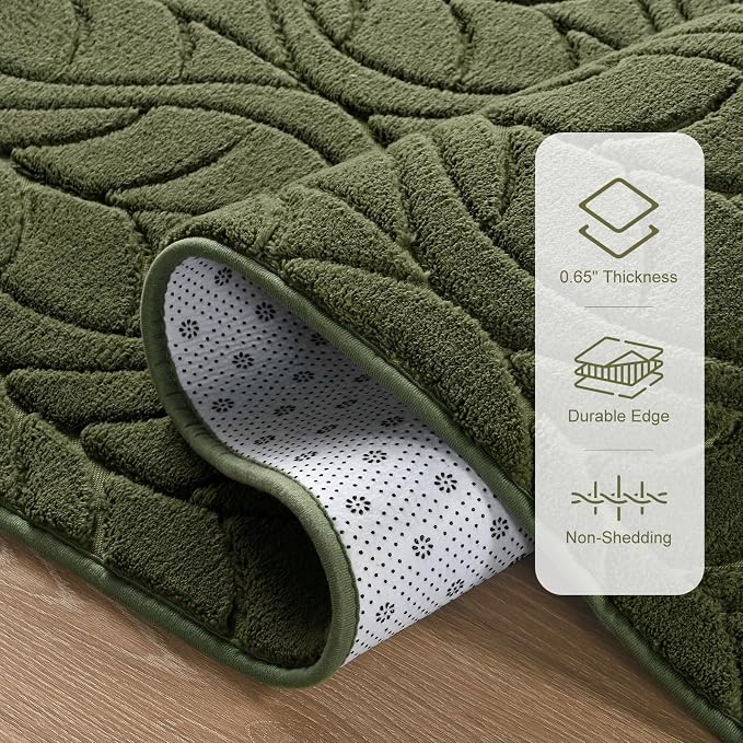 Macgace Ultra Soft Area Rug for Living Room, 5x7 Green Geometric Shag Rugs | Washable Non-Slip Backing Medium Pile Modren Fuzzy Carpet for Kids Room, Girls Bedroom, Classroom, Dorm
