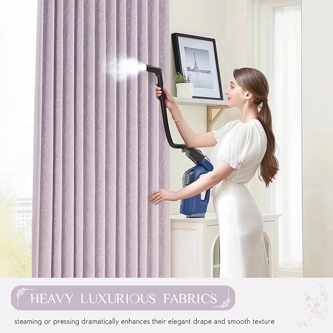Beauoop Purple Floral Jacquard Blackout Curtains for Bedroom 52x84 2 Panels | Flower Chenille Room Darkening Drapes for Living Room 84 Inch Long Thermal Insulated Soundproof Window treatment Grommet