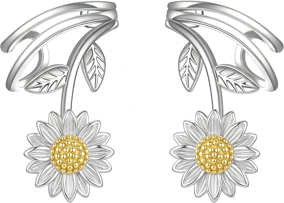 POPLYKE 925 Sterling Silver Ear Cuff Earrings for Women Climber Earrings No Piercing Jewelry Gift for Women