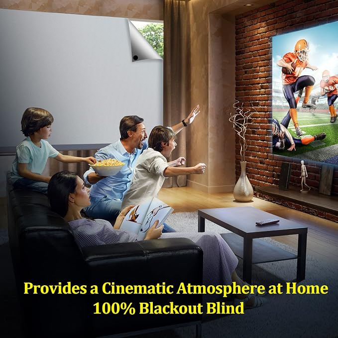 FADOTY 100% Blackout Curtains, 57"x 79" Portable Black Out Window Cover | Blackout Window Film Shades Blinds, Cuttable, No Drill, Sun Heat Light Blocker for Bedroom, Nursery, Media Room, RV, White