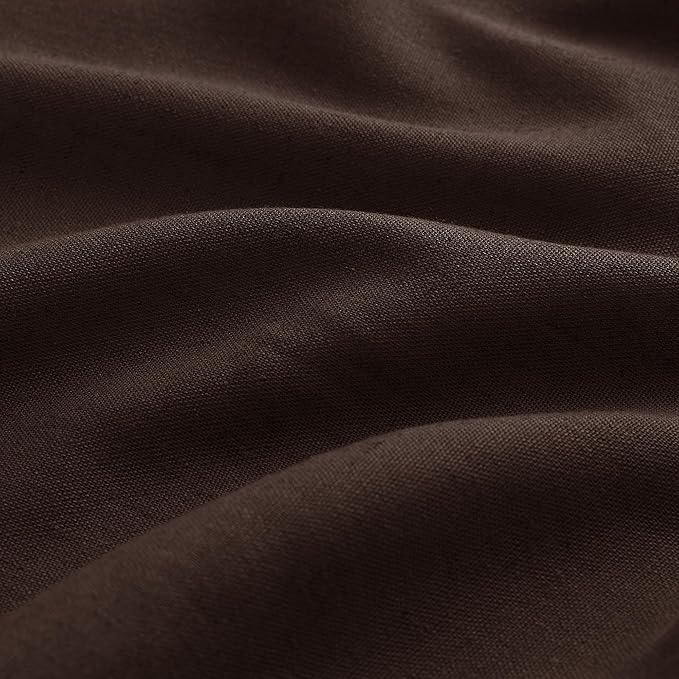 Aersas Coffee Brown Pinch Pleated Linen Curtains 84 Inches Long 2 Panel Set for Living Room Bedroom Natural Pinch Pleat Back Tab Rustic Semi Sheer Curtain for Dining Bedroom Office