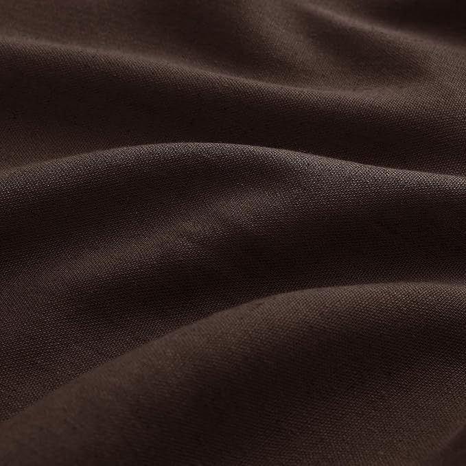Aersas Coffee Brown Linen Pinch Pleated Curtains 96 Inch Length 2 Panels Set for Living Room Boho Country Light Filtering Pleat Curtain Back Tab Dining Room Bedroom Window Drapes 40x96 Reddish Brown