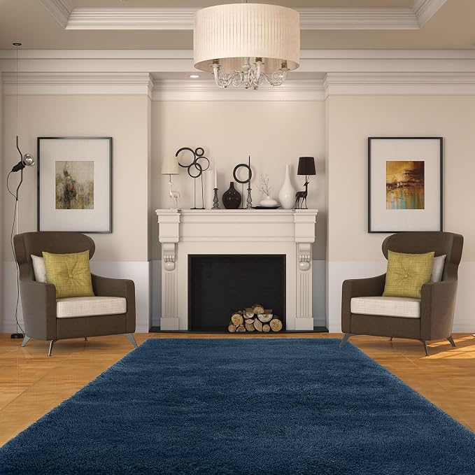 Area Rug for Living Room 10x12 - Navy Blue Shag Soft Carpet | Cloud-Soft Comfort: Microfiber Memory Foam Layers Cradle Every Step - Cozy Warmth Your Whole Family Will Sink Into Daily