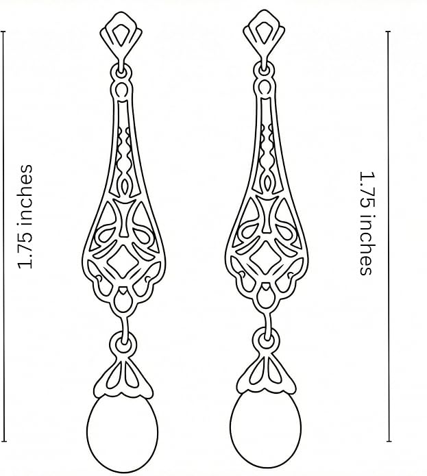 Mariell Cubic Zirconia Vintage Art Deco Dangle Earring with Freshwater Pearl Drops for Brides or Weddings