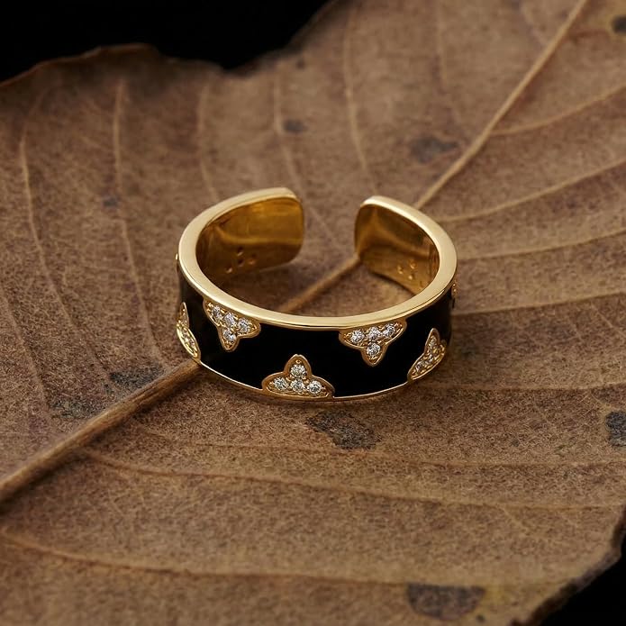 Vintage 14k Gold Ring for Women - Adjustable Carving Open Ring Unique Boho Jewelry Gift for Wedding Band & Daily Wear Ring