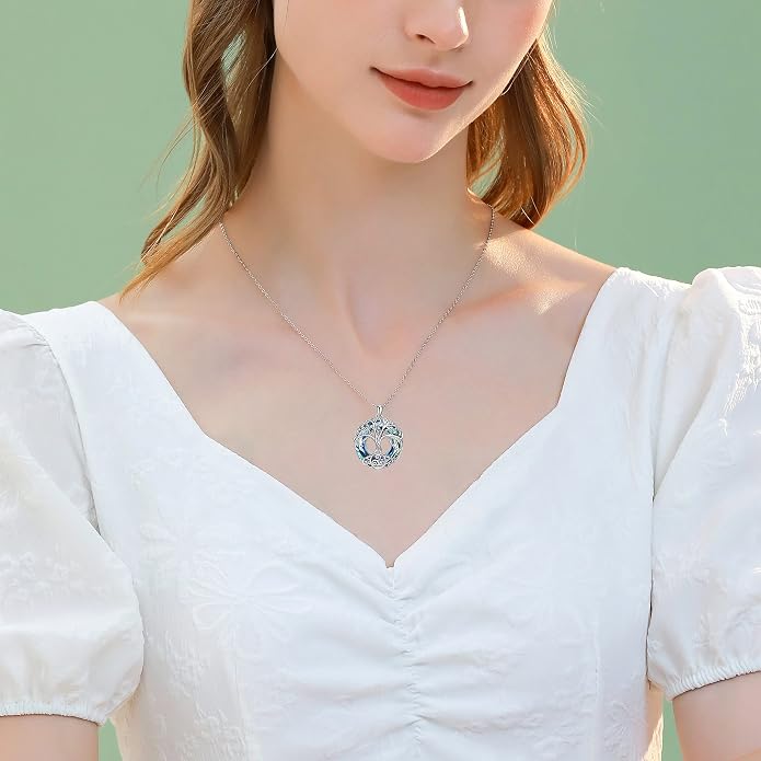 Tree of Life Thor Hammer Pendant Necklace for Women Sterling Silver S925 Jewelry for Women US1