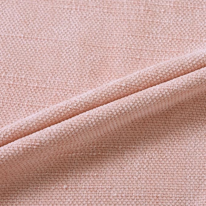 Set of 4 Soft Textured Decorative Throw Pillow Covers 18x18 Inch Cozy Farmhouse Cushion Cover Square Accent Pillow Cases for Bed Couch Sofa Living Room, Light Pink
