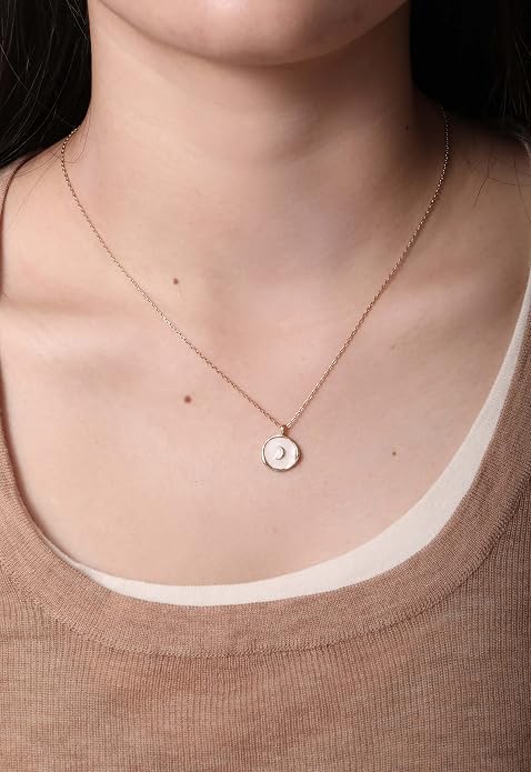 S.Leaf 18K Gold Plated Cubic Zirconia Choker Necklace for Women 925 Sterling Silver Layered Coin Moon Star Heart Circle Crystal Lariat Pendant Necklaces Gifts for Women Trendy