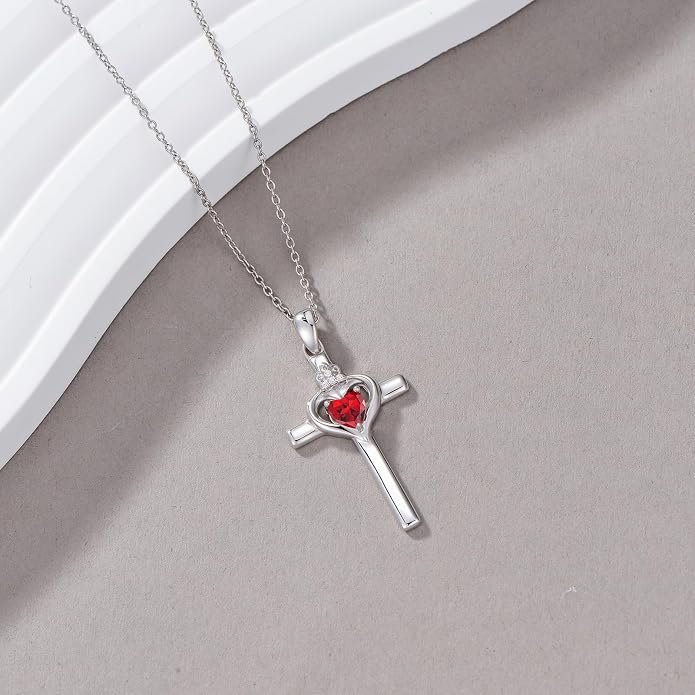 Cross Necklace for Women 925 Sterling Silver Crucifix Pendant Christian Cross Jewelry for Women Men