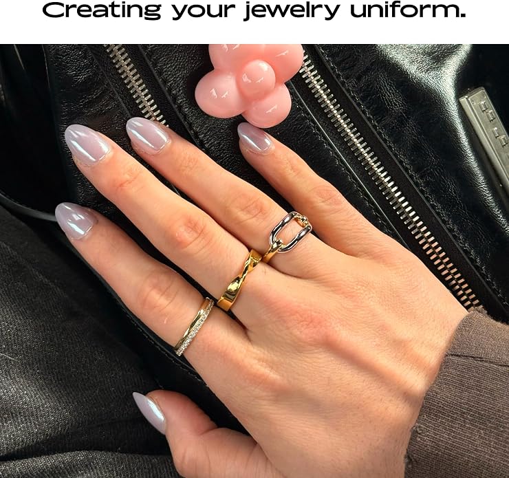 Ana Luisa Gold Rings for Women - 14K Gold Plated Rings for Women Non Tarnish - Trendy Stacking Ring for Daily Wear - Twisted, Heart, Eternity Ring Styles - Hypoallergenic & Water-Resistant Jewelry