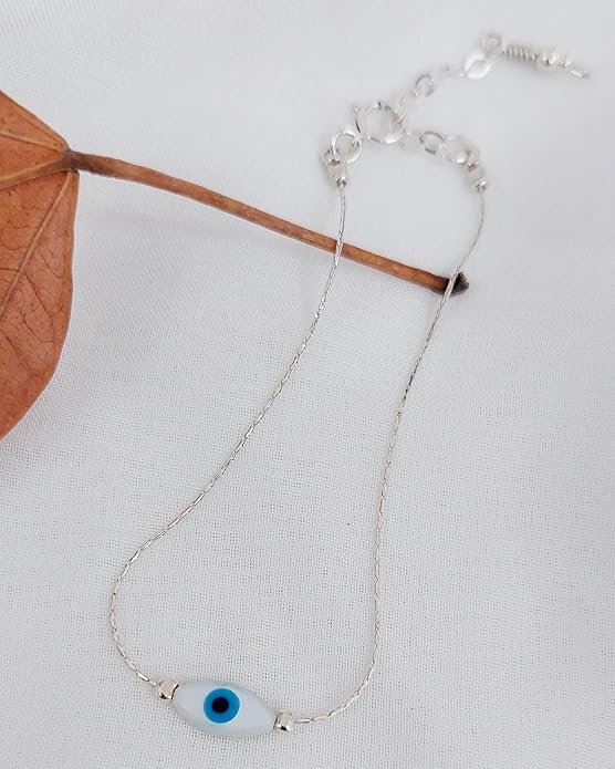 Minimalist Evil Eye Charm Bracelet – Handmade Delicate Good Luck Jewelry for Women – Adjustable 6.5” + 1” Extender