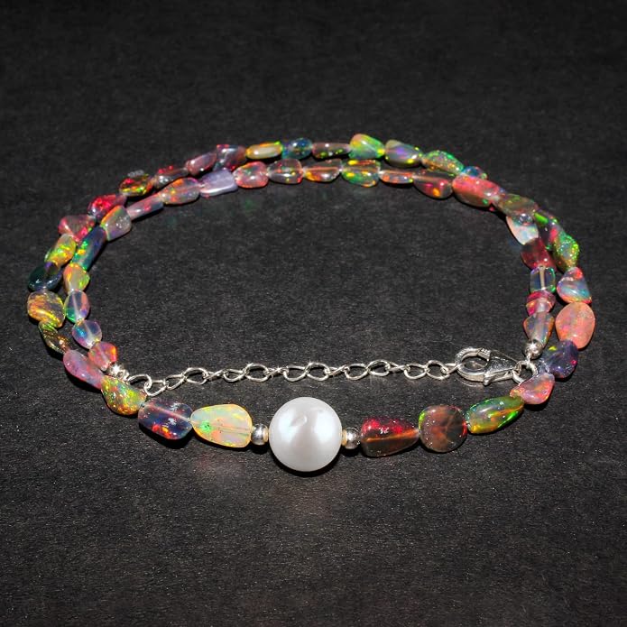 Natural Gemstone Pendant Necklace for Women Handmade Birthstone Healing Crystal Jewelry Chain 20" Stone Birthday Christmas Wedding Gifts for Her