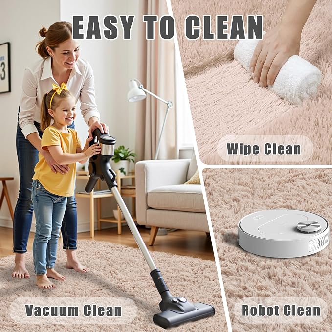 5x8 Area Rug for Living Room:Ultra Soft Fluffy Shag Beige Rugs,Large Fuzzy Plush Indoor Non Slip Carpet Washable Rug for Bedroom Kids Nursery Office Dorm Modern Decor(Beige 5'x8')