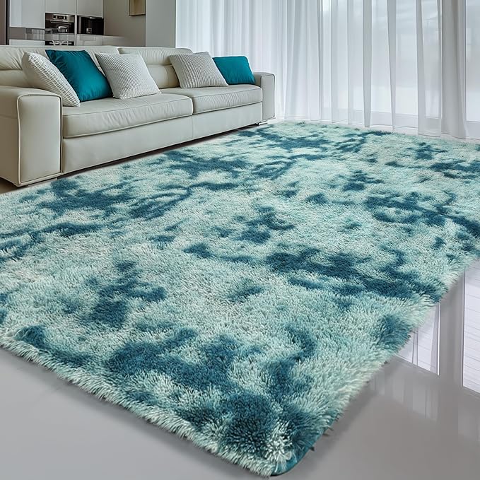 Sour Lemon 8x10 Area Rugs for Bedroom Living Room, Large Fluffy Shag Rug | Shaggy Carpet, Soft Plush Furry Bedside Rugs, Anti Slip, Washable Area Modern Rugs Floor Mat for Kids Girls Boys Living Room