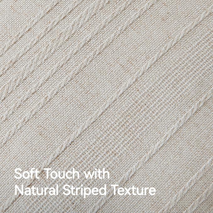 a moment Linen Pillow Covers Set of 2,Boho Farmhouse Throw Pillowcases Neutral Textured Decorative Covers for Couch Sofa,Soft Linen Blend Accent Case Cushion Living Room Home Decor 24"x24"Ivory