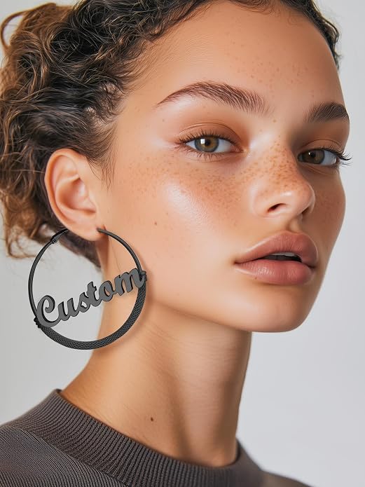 PROSTEEL 30/40/60/80/100mm Chunky Hoop Earrings For Women Gold Plated/Black Stainless Steel Hoops Earrings Statement Jewelry