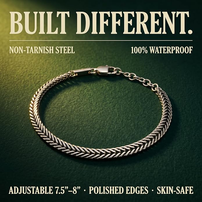 Galis Chain Bracelets For Men - Premium Stainless Steel, Silver, Gold Plated Non Tarnish - Mens Jewelry, Fathers Day Gift