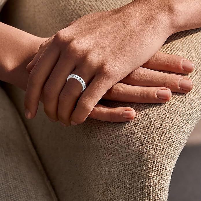 Let Them Zero Fcks Given Mantra Rings, Let Them Self Worth Inspirational Rings Stainless Steel Engraving Stackable Band Ring Personality Friendship Gifts Jewelry for Women Best Friends