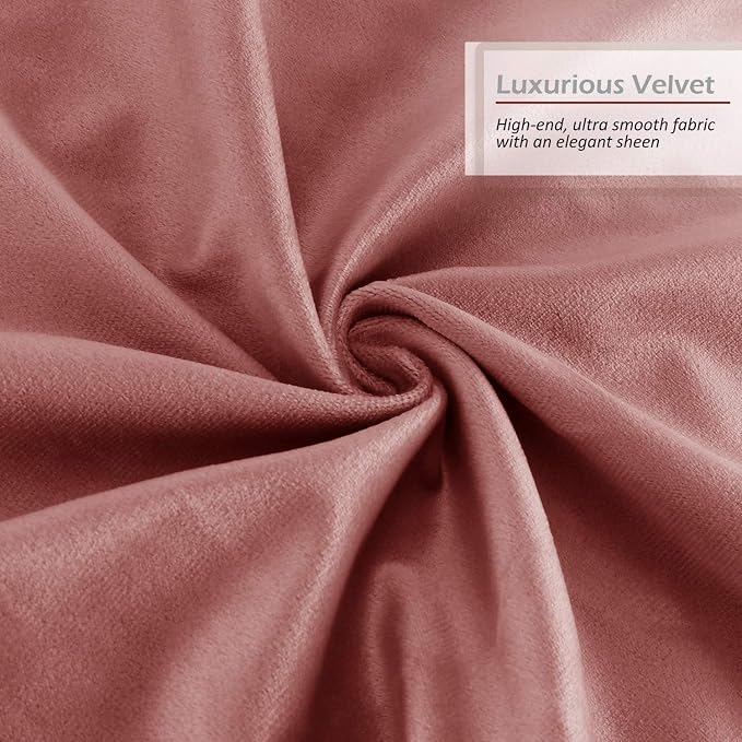 Nestl Throw Euro Pillow Covers, Cozy Velvet Decorative Pillow Covers 26x26 Inches, Soft Solid Couch Pillow Case for Sofa, Bed and Car, Set of 4 - Misty Rose