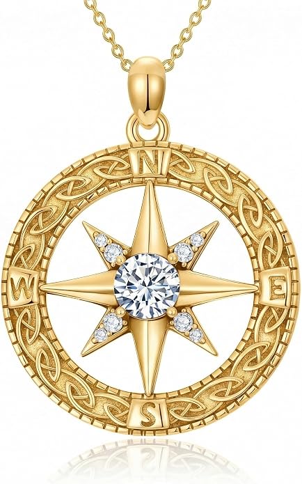 Compass/Sailboat/Lighthouse/Rudder Anchor Necklace for Women 18K Gold Plated Nautical Navy Jewelry Sea Lover Sailor Necklace Mothers Day Gifts for Women Mom Wife