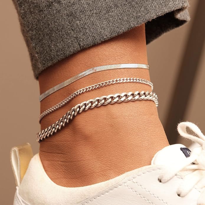 DEARMAY Gold Anklets for Women Waterproof, Non Tarnish14K Gold Plated Ankle Bracelets Set Stack, Summer Beach Jewelry Gifts for Vacation, Bikini Outfits for Women Mom Her
