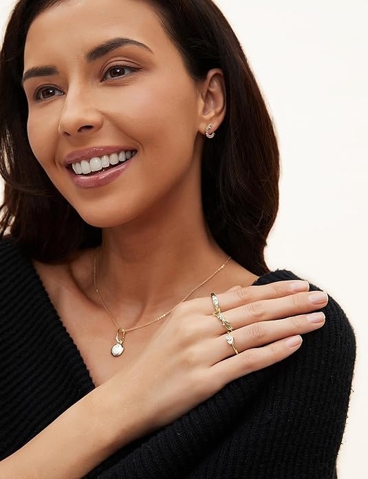 Mameloly 2.5mm 14K Gold Plated CZ Wedding Bands for Women Dainty Stackable Tiny Signet Ring Statement Rings for Her Size 3-10