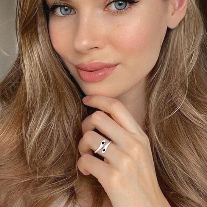 ZOEXUE 925 Sterling Silver Inspirational Jewelry Rings Adjustable Ring Personality Encouragement Gift for Teens Women