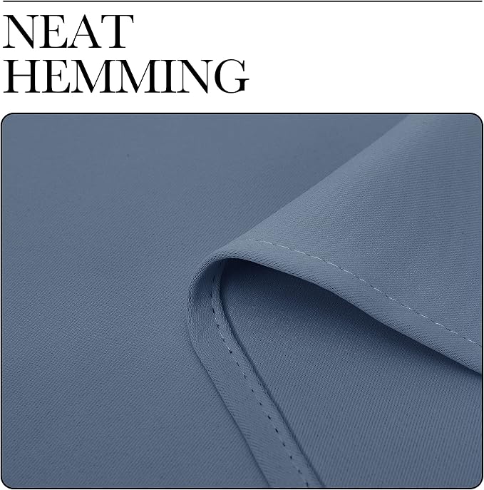 NICETOWN Stone Blue Blackout Curtains for Living Room - Triple Weave Home Decoration Thermal Insulated Solid Rod Pocket Blackout Drapes for Bedroom(Set of 2, 42 x 72 Inch)