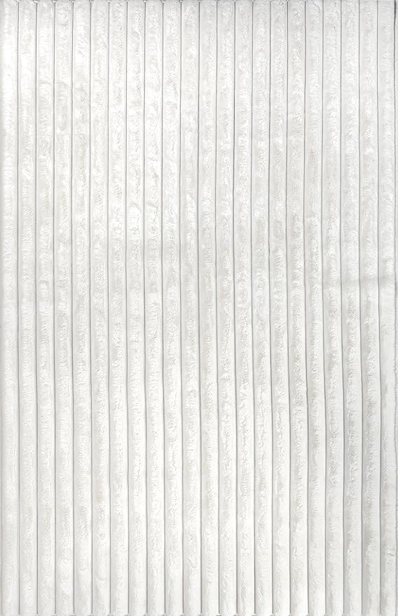 nuLOOM Kai Off White Striped Washable Area Rug, 5' x 8' | Nuloom Kai Striped 5' x 8' Machine Washable Area Rug for Living Room Bedroom Dining Room, Off White