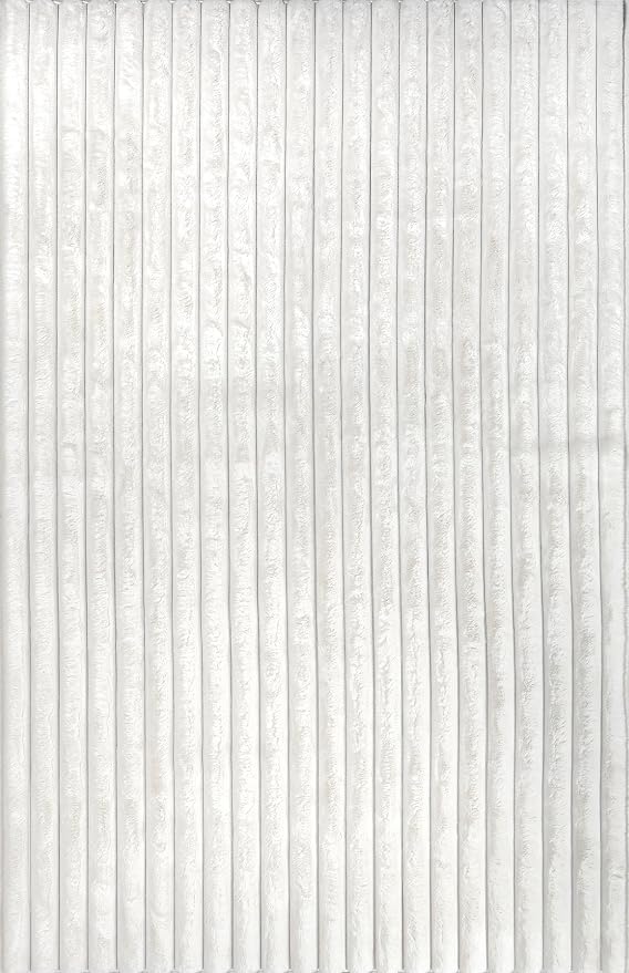 nuLOOM Kai Off White Striped Washable Area Rug, 4' x 6' | Nuloom Kai Striped 4' x 6' Machine Washable Area Rug for Living Room Bedroom Dining Room, Off White