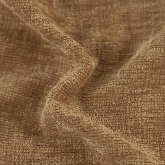 CaliTime Throw Pillow Covers Decorative 18 X 18 Inches Pack of 2 Cozy Chenille Cushion Case for Couch Sofa Bed Living Room Home Apricot Brown