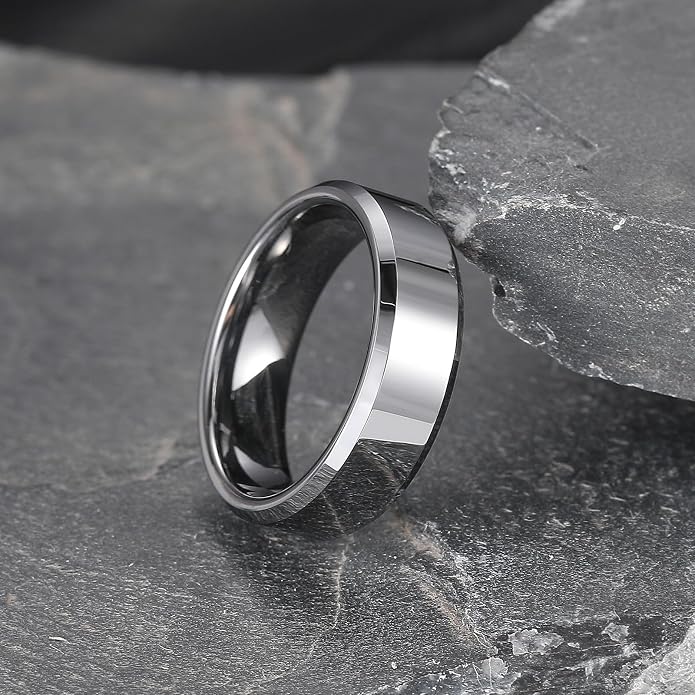 King Will BASIC Men Women 4mm/5mm/6mm/7mm/8mm Titanium Rings Polished Wedding Band Engagement Anniversary Band Comfort Fit