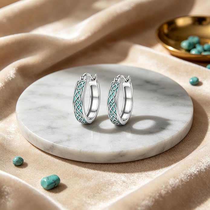 Opal/Turquoise Huggie Earrings 925 Sterling Silver Opal/Turquoise Small Animal Huggie Hoop Earrings Animal Huggies Earring Jewelry Gifts for Women Mom Her