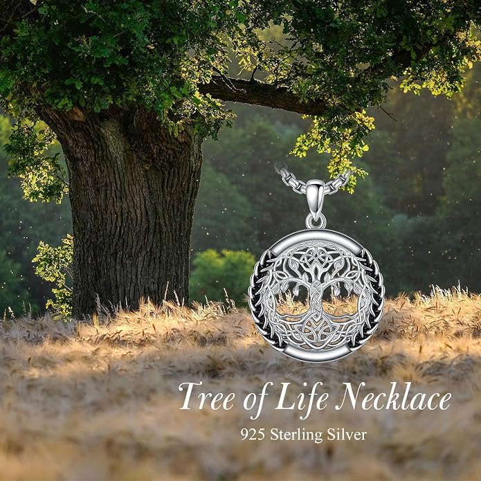 S925 Sterling Silver Poseidon Trident/Peace Sign/Coexist Peace Symbol/Pirate/Arrowhead/Flower of Life/Thor's Hammer Jewelry Necklace Gifts for Women Men