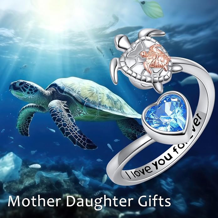 VONALA Turtle Dolphin Elephant Fidget Rings for Anxiety for Women 925 Sterling Silver Elephant Rotatable Mood Rings