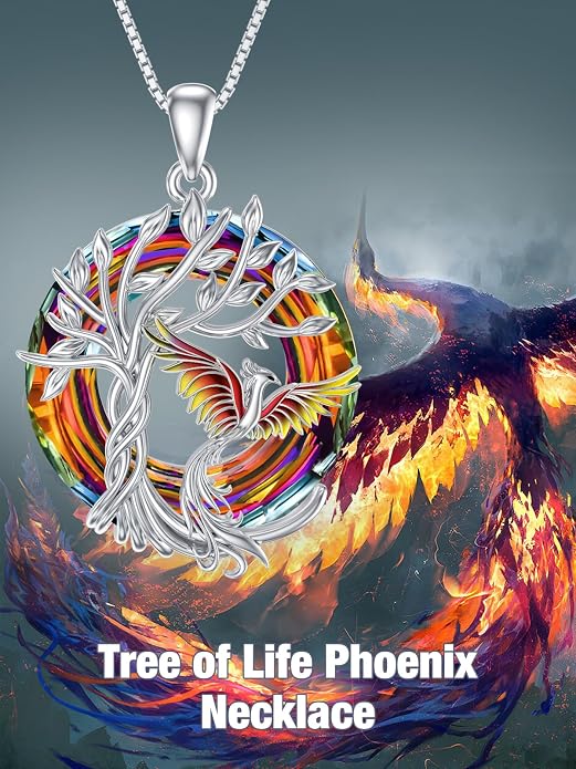 TOUPOP Phoenix Necklace 925 Sterling Silver Crystal Pendant Phoenix Rising Jewelry Women Birthday Mothers Day Gifts for Women