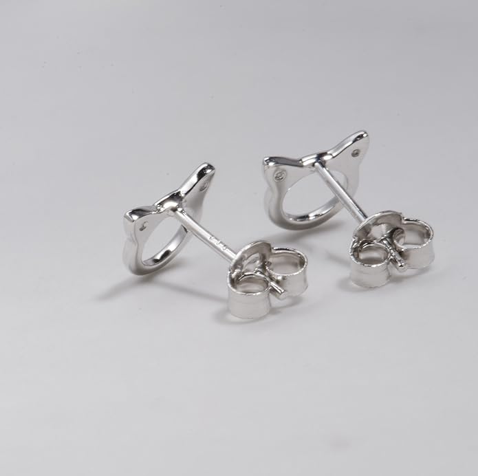 Cat Stud Earrings for women Sterling Silver Hypoallergenic Tiny Small Cute Gold Plated Cubic Zirconia Earrings for Women Girls Birthday Gifts