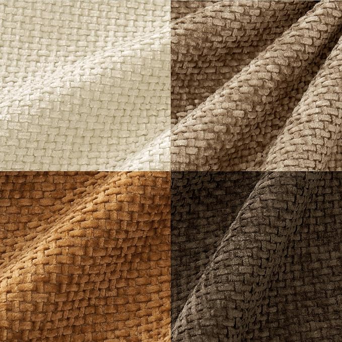 MIULEE Pack of 4 Brown Couch Throw Pillow Covers 22x22 Inch Soft Decorative Chenille Pillows Farmhouse Accent Cushions for Boho Fall Home Decor Sofa Bedroom Living Room