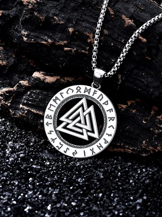 Viking Necklace for Men 925 Sterling Silver Viking Wolf/Thors Hammer/Vegvisir/Tree of Life/Compass Pendant Norse Necklace Amulet Talisman Christmas Gifts for Him Her