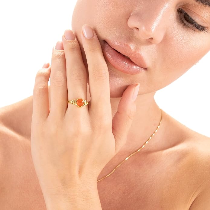 Silvershake 7MM Genuine Round Shape Gemstones White Gold Plated or Yellow Gold Plated 925 Sterling Silver Victorian Style Solitaire Ring Jewelry for Women