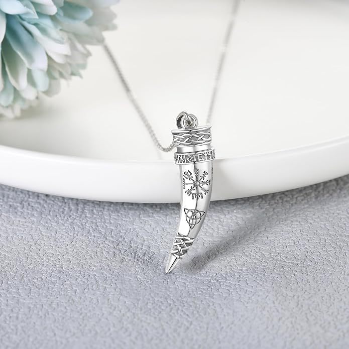 Mjolnir Hammer Necklace Sterling Silver Thor Hammer Pendant Necklace Nordic Viking Jewelry Gifts for Women