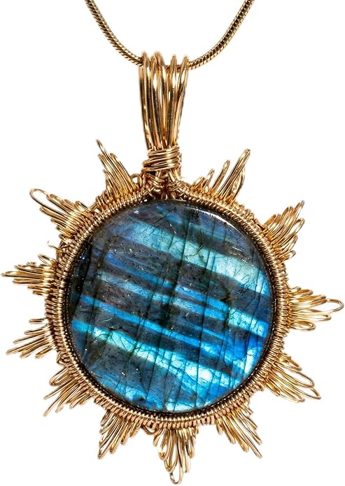 Natural Faceted Labradorite Pendant Necklace – Unique Stone of Magic & Transformation, Iridescent Flash Gemstone Jewelry, Handmade Healing Crystal Gift for Women, Birthday, Anniversary, Spiritual Awakening & Intuition