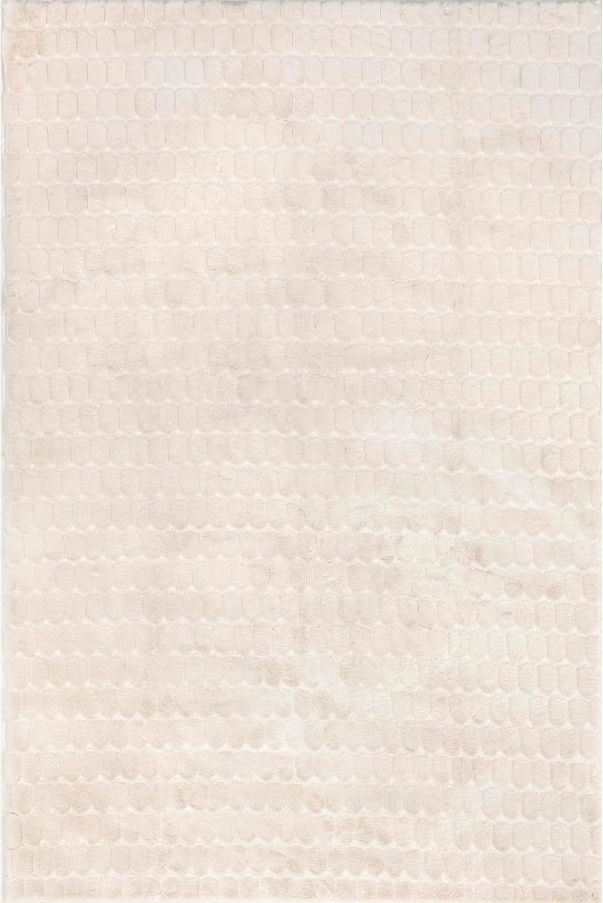 Nuloom Nia Beige, 3'9" x 6', Cozy Shag, Fluffy and Soft, High Traffic, Stain Resistant, Easy Clean, Durable Machine Washable Area Rug for Bedroom, Living Room, Dining, Den, Foyer, Entryway